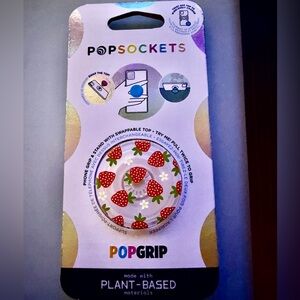 PopSocket PopGrip Strawberry Print in White & Red